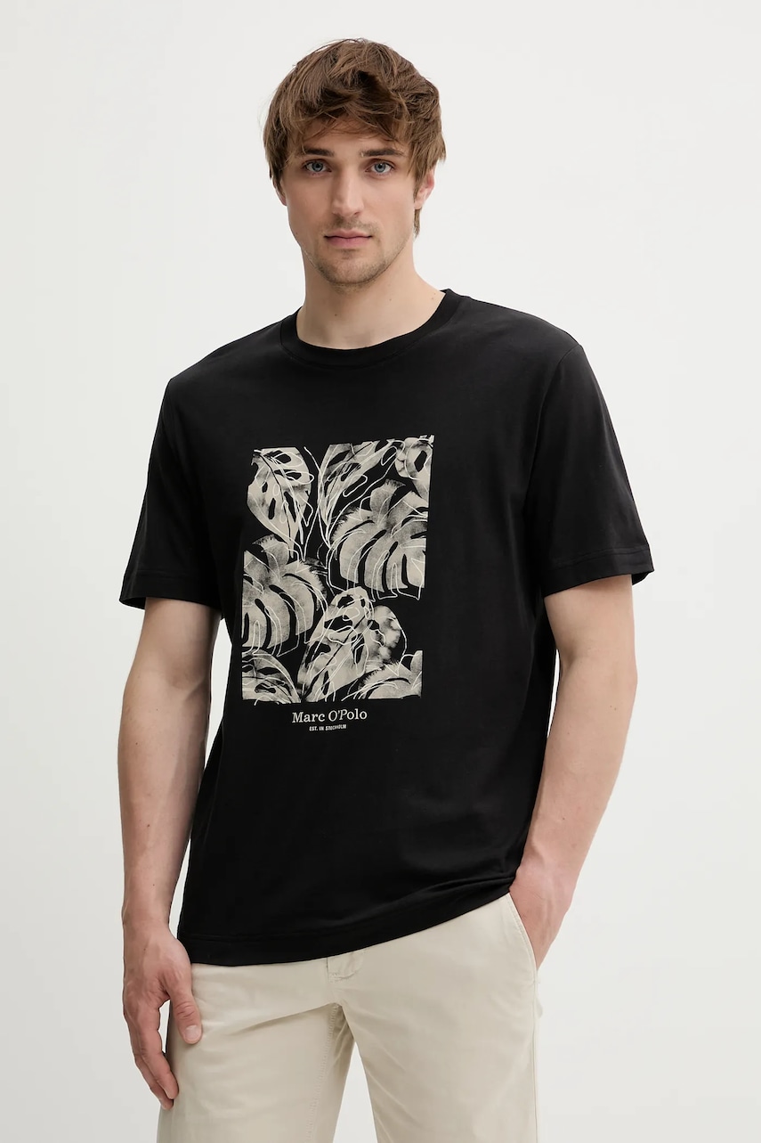 Tričko Marc O'Polo pánské, černá barva, s potiskem, 524201251246