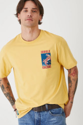 Tričko Medicine pánské, žlutá barva, s potiskem