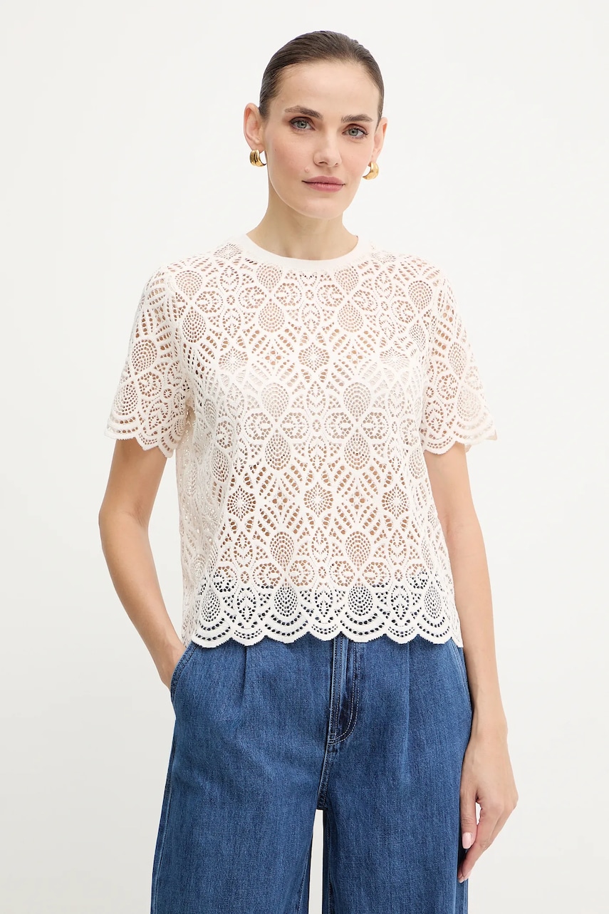 Tričko Morgan dámské, béžová barva, DEVY