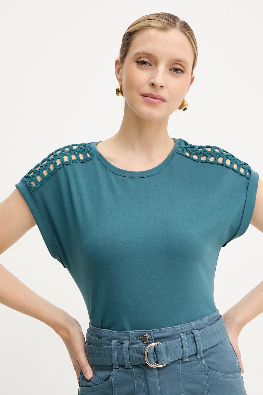 Tričko Morgan dámské, tyrkysová barva, DUANE