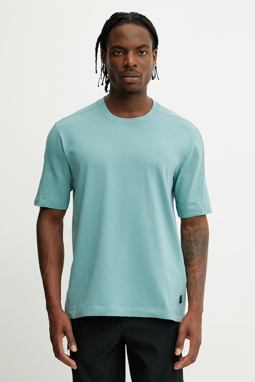 Tričko Oakley ALL DAY pánské, tyrkysová barva, FOA406167