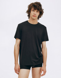 Tričko Organic Basics True Crewneck Tee 3-Pack Black / Black / Black