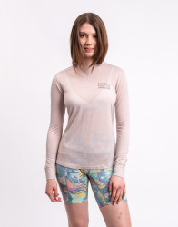 Tričko Patagonia W's L/S Capilene® Cool Merino Blend Graphic Shirt Fitz Roy Strata: Shroom Taupe