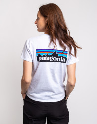 Tričko Patagonia W's P-6 Logo Responsibili-Tee White