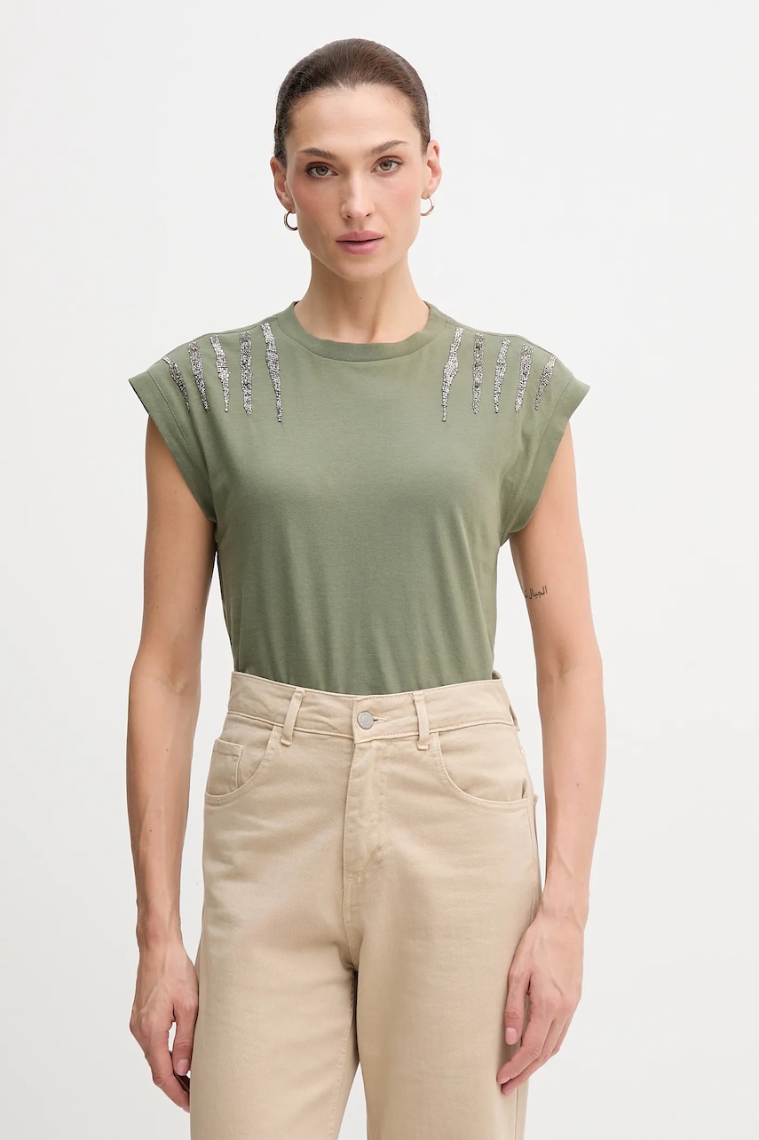 Tričko Pepe Jeans zelená barva, PL5000024