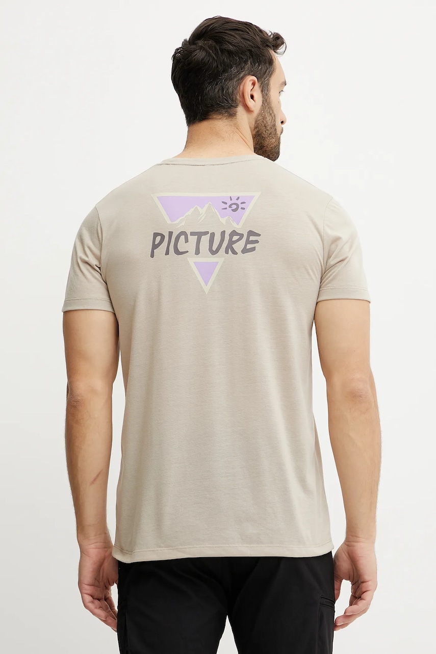Tričko Picture Timont pánské, béžová barva, s potiskem, MTS1258