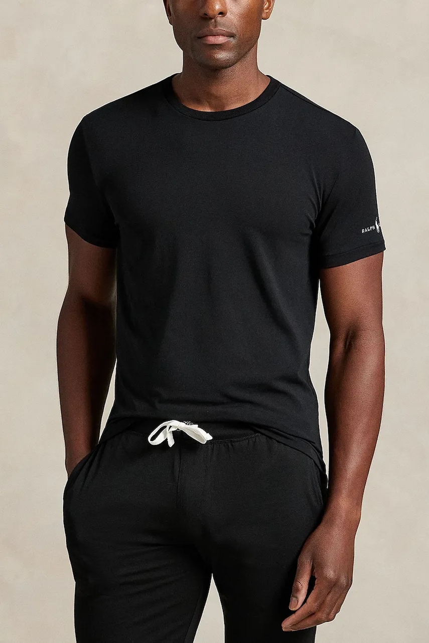 Tričko Polo Ralph Lauren 3-pack pánské, černá barva, 714965508