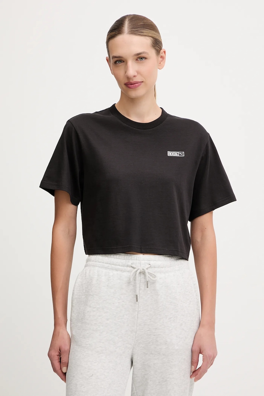 Tričko Puma PUMA x ROSÉ dámské, černá barva, 633806