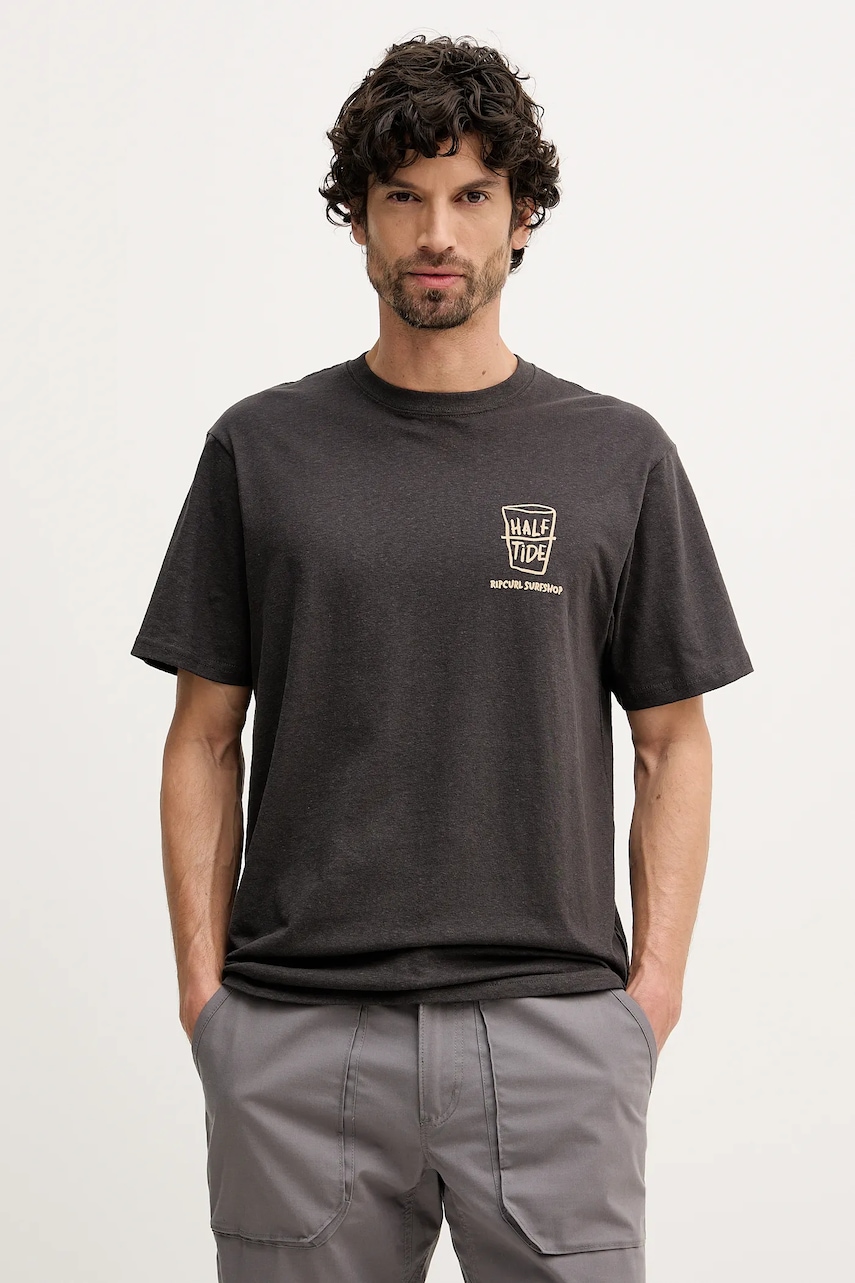 Tričko Rip Curl SHAPER ADDRESS pánské, šedá barva, 0VVMTE