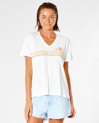 Tričko Rip Curl SUNSET V-NECK TEE  Bone
