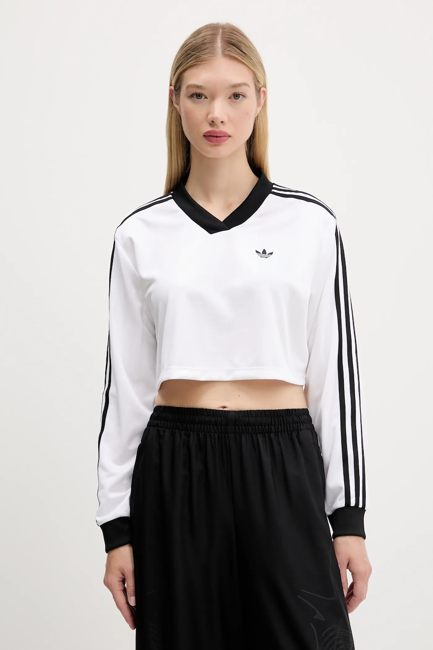 Tričko s dlouhým rukávem adidas Originals Jacquard Ls Top bílá barva, JV9740