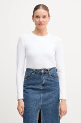 Tričko s dlouhým rukávem Calvin Klein Jeans bílá barva, LV047A803G