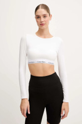 Tričko s dlouhým rukávem Calvin Klein Underwear bílá barva, LV00QF8600