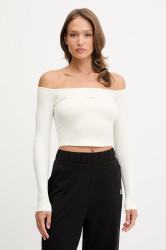 Tričko s dlouhým rukávem Guess CARLA dámské, béžová barva, V5YP07 K8RT2