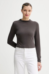 Tričko s dlouhým rukávem Guess ELYANA šedá barva, W5BP28 KCSZ2