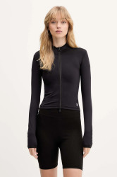 Tričko s dlouhým rukávem Guess Jeans dámské, černá barva, s pologolfem, W5BP49 K1092