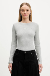 Tričko s dlouhým rukávem Guess Jeans šedá barva, W5BP01 KA0H1