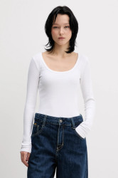 Tričko s dlouhým rukávem Hollister Co. béžová barva, KI339-5067-100