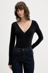 Tričko s dlouhým rukávem Hollister Co. černá barva, KI339-5066-900