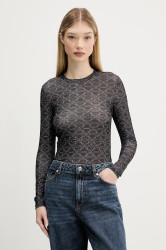 Tričko s dlouhým rukávem HUGO Diralina_10 šedá barva, 50542422