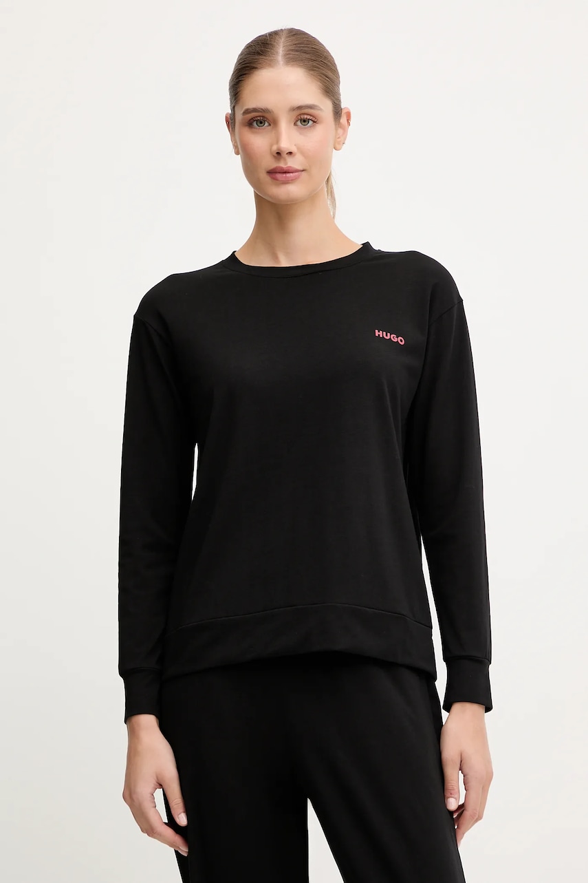 Tričko s dlouhým rukávem HUGO HUGO ID LS-SHIRT černá barva, 50555632