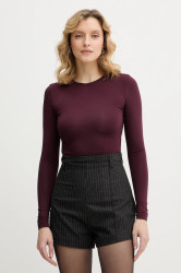 Tričko s dlouhým rukávem La Mania MALENE vínová barva, MALENE