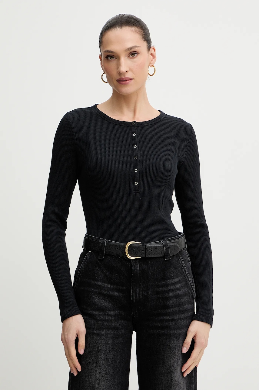 Tričko s dlouhým rukávem Levi's černá barva, 003PY