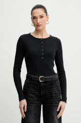 Tričko s dlouhým rukávem Levi's černá barva, 003PY