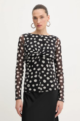 Tričko s dlouhým rukávem Liu Jo černá barva, UF5269.JS007