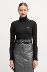 Tričko s dlouhým rukávem Marc Aurel černá barva, s golfem, 7736-7000-73906