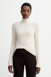 Tričko s dlouhým rukávem Marc O'Polo béžová barva, s golfem, 509215752177