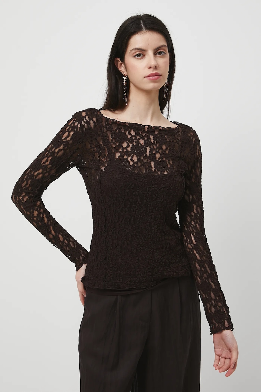 Tričko s dlouhým rukávem Medicine dámské, hnědá barva