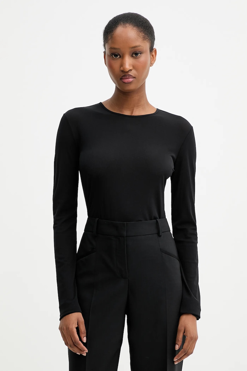 Tričko s dlouhým rukávem MM EFFETTO černá barva, 2526946037600