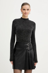 Tričko s dlouhým rukávem Morgan dámské, černá barva, s golfem, TBRIN