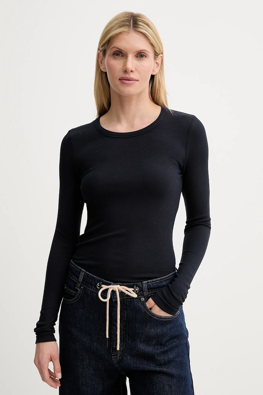 Tričko s dlouhým rukávem MUNTHE CUTEST tmavomodrá barva, 247112624769