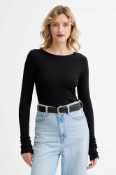 Tričko s dlouhým rukávem MUUV. MUUV. x Answear černá barva