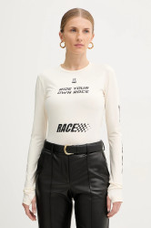 Tričko s dlouhým rukávem Patrizia Pepe béžová barva, 2M4517 J357