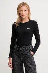 Tričko s dlouhým rukávem Pepe Jeans černá barva, PL5000025