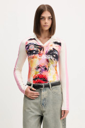 Tričko s dlouhým rukávem Puma PUMA x KIDSUPER růžová barva, 632369