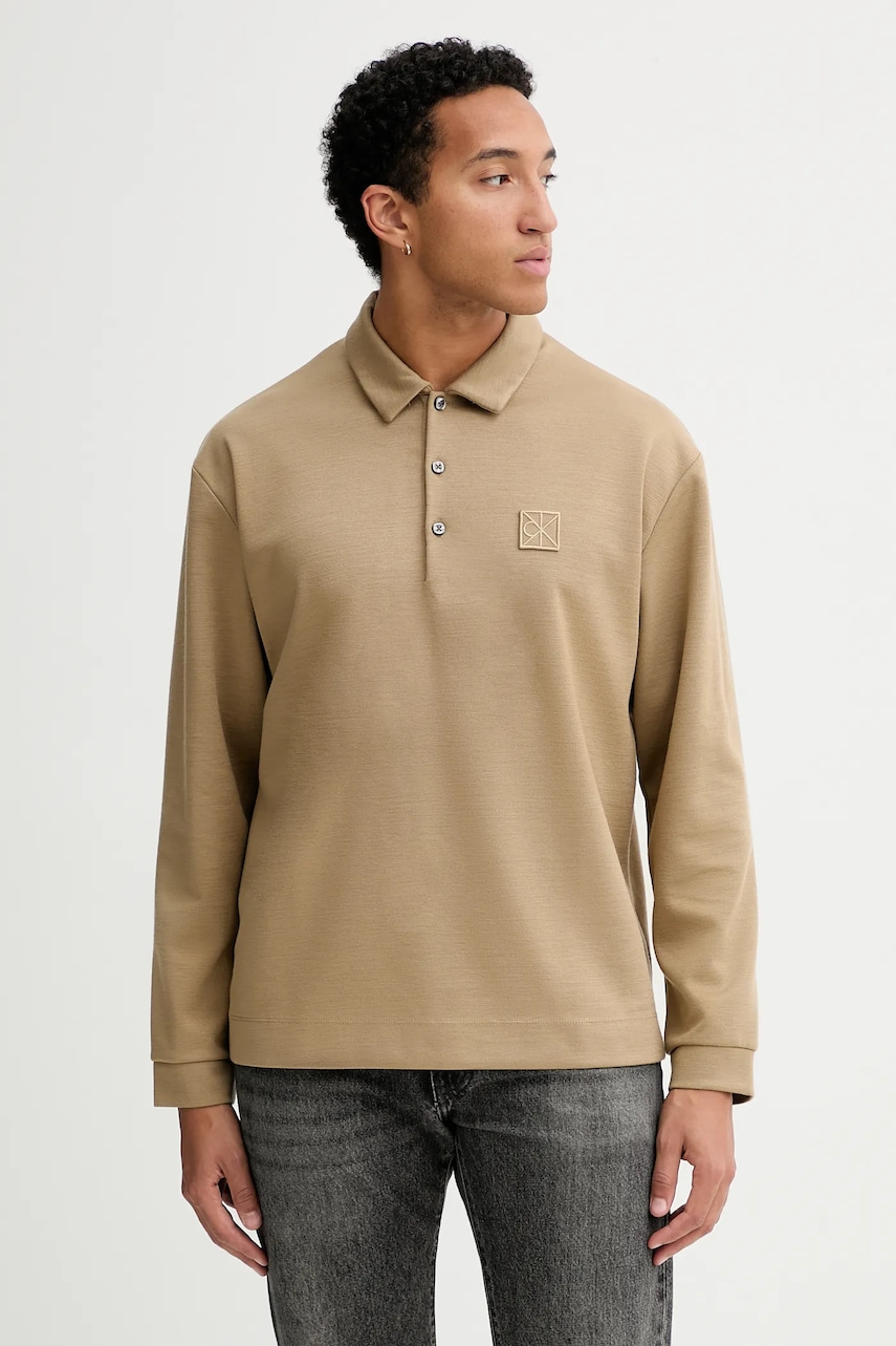 Tričko s dlouhým rukávem s přídavkem vlny Calvin Klein