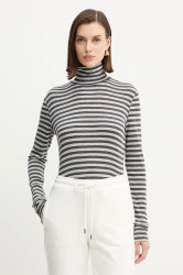 Tričko s dlouhým rukávem s přídavkem vlny MM BLASY šedá barva, s golfem, 2526946028600