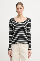 Tričko s dlouhým rukávem Tommy Hilfiger černá barva, WW0WW47814