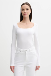 Tričko s dlouhým rukávem United Colors of Benetton bílá barva, 3FJHD10AQ