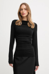 Tričko s dlouhým rukávem United Colors of Benetton černá barva, 37UKD10BA