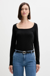 Tričko s dlouhým rukávem United Colors of Benetton černá barva, 3FJHD10AQ