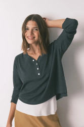 Tričko s dlouhým rukávem women'secret šedá barva, 3272294