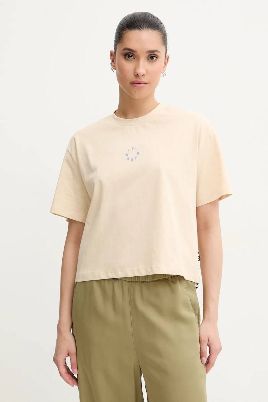 Tričko s příměsí lnu Picture Hampy dámské, béžová barva, WTS0570