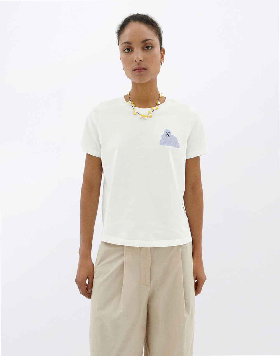 Tričko Thinking MU Bluedog Ida T-Shirt WHITE