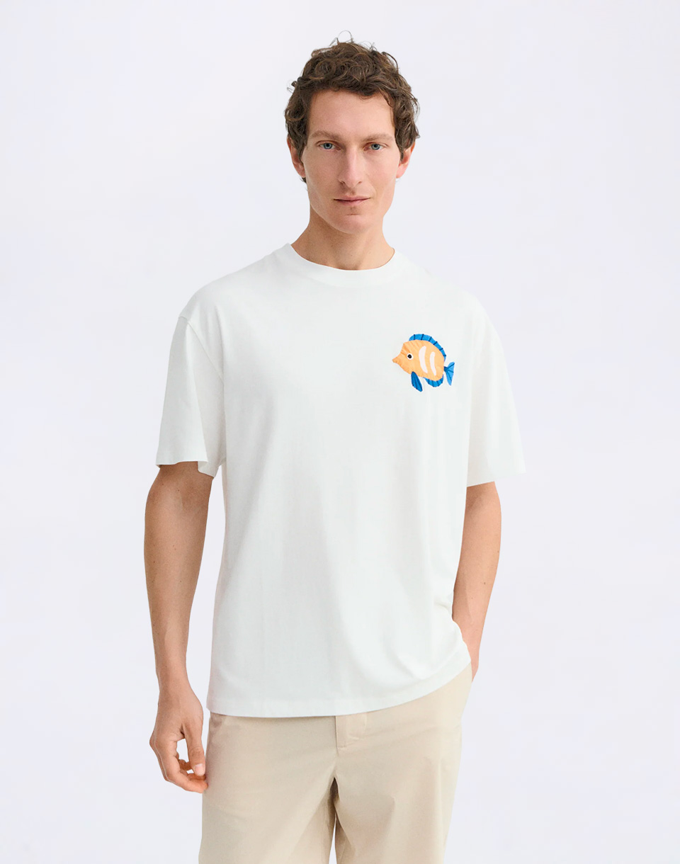 Tričko Thinking MU Thinking Mu Payaso Patch Aaron Tee WHITE