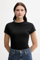 Tričko Tommy Hilfiger dámské, černá barva, WW0WW45731